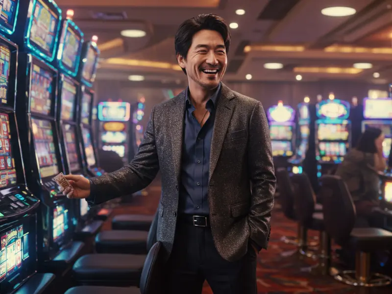 Man smiling while playing slot games on the e-Sabong Update
